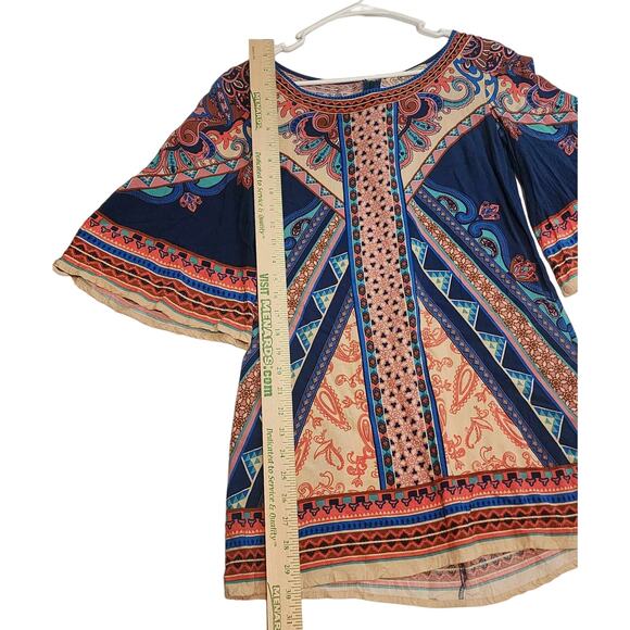 Flying Tomato Womens Tunic Dress, 3/4 Bell Sleeve - S - Picture 4 of 5